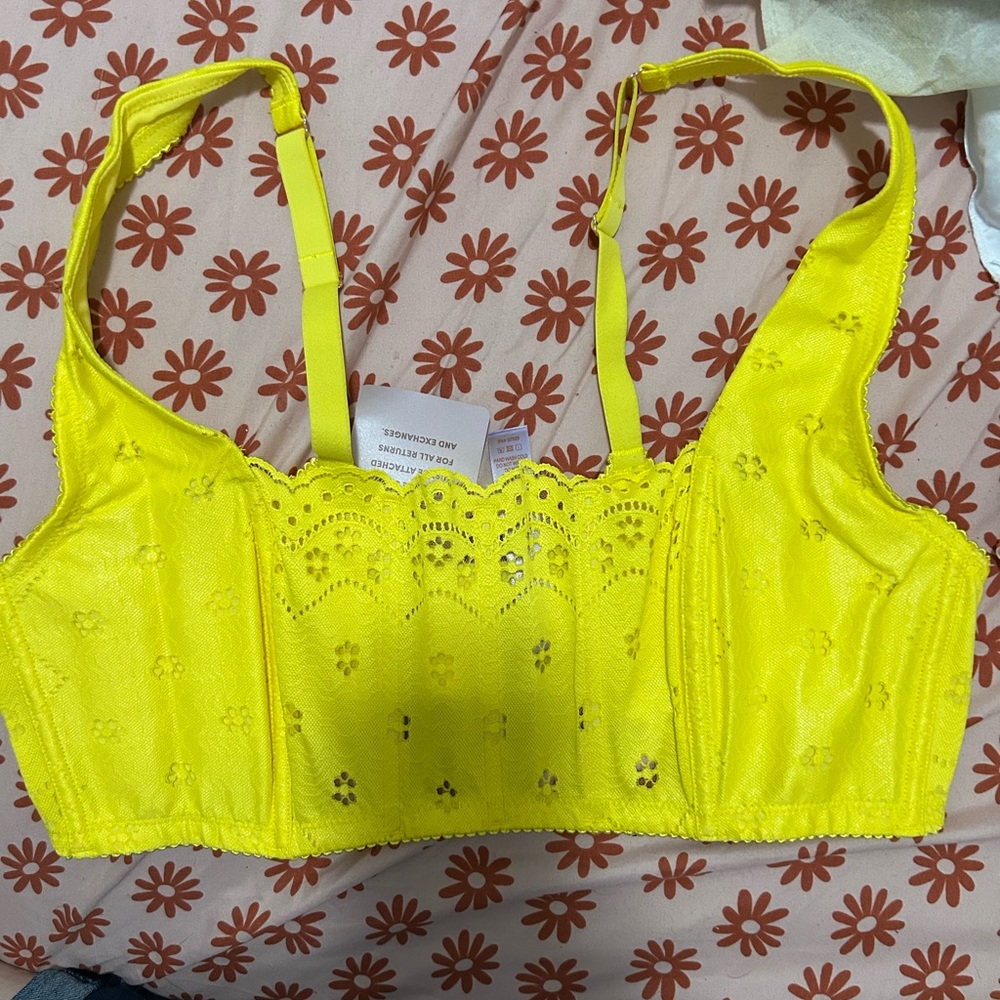 Savage X Fenty Yellow Lace Bralette
